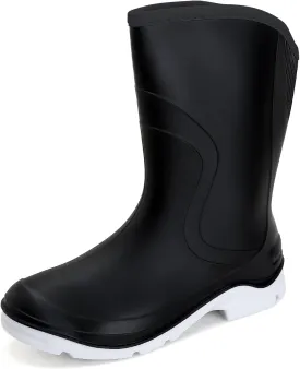 Rain Boots for WomenWaterproof Garden Rubber Boots, Non-slip Width Mid-Calf Comfort Short Boots, Ankle Rainboots Boots, Lightweight Platform Mud Boots Water Shoes for Outdoor Working Fishing