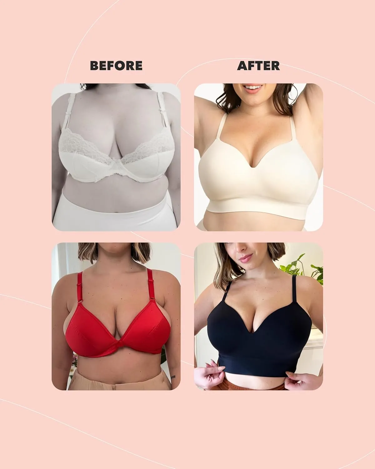 SHAPERMINT Bras for Women - Lingerie Bra, Bralettes for Women with Support, No Underwire Plus Size Bras for Women