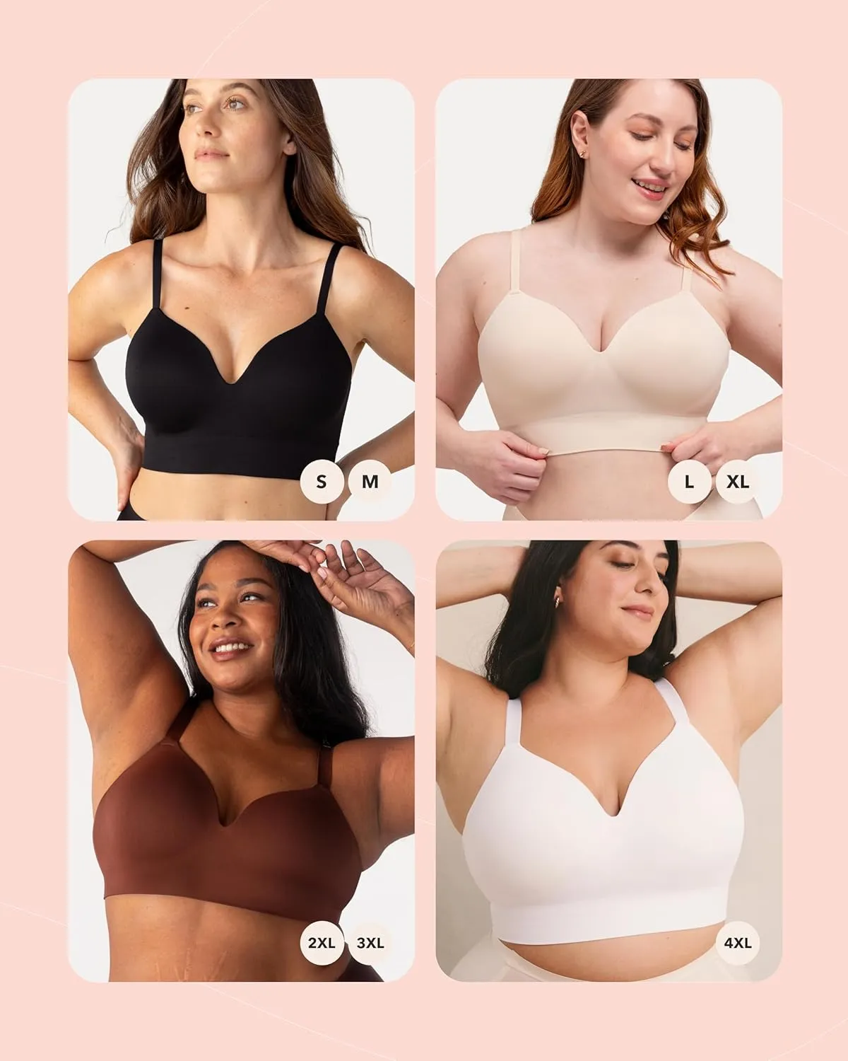 SHAPERMINT Bras for Women - Lingerie Bra, Bralettes for Women with Support, No Underwire Plus Size Bras for Women