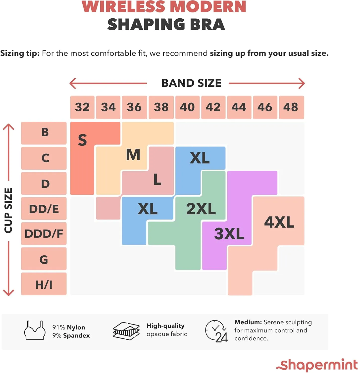 SHAPERMINT Bras for Women - Lingerie Bra, Bralettes for Women with Support, No Underwire Plus Size Bras for Women