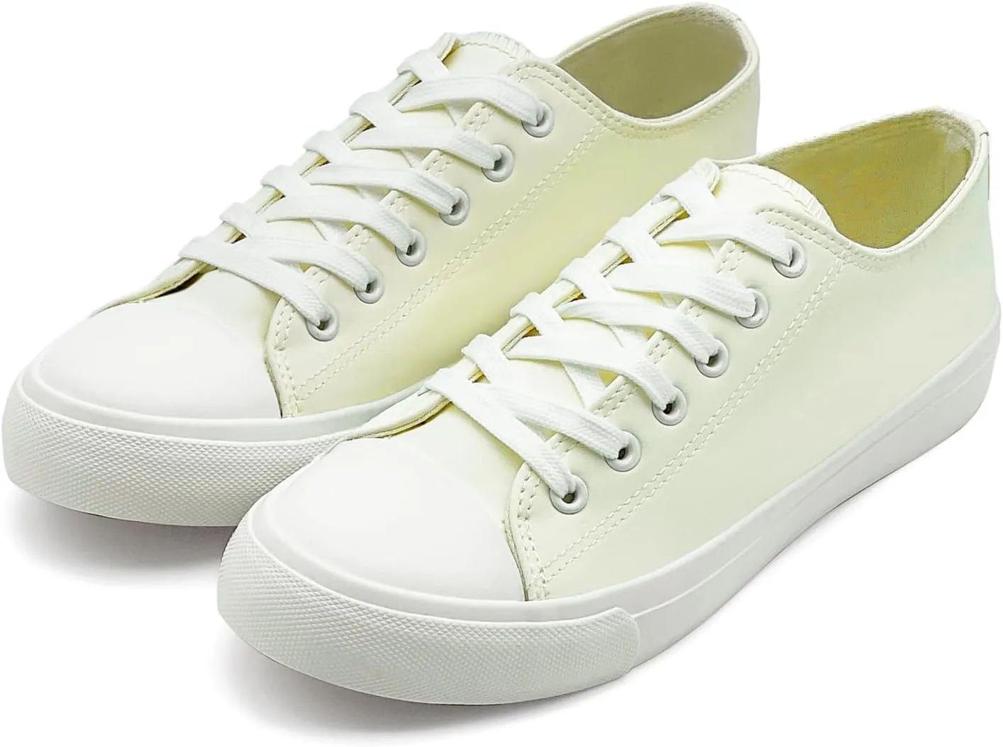 sharllen Women's Fashion PU Leather Sneakers Men's Classic Lace up Casual Walking Running Shoes Comfortable Black White Tennis Shoes