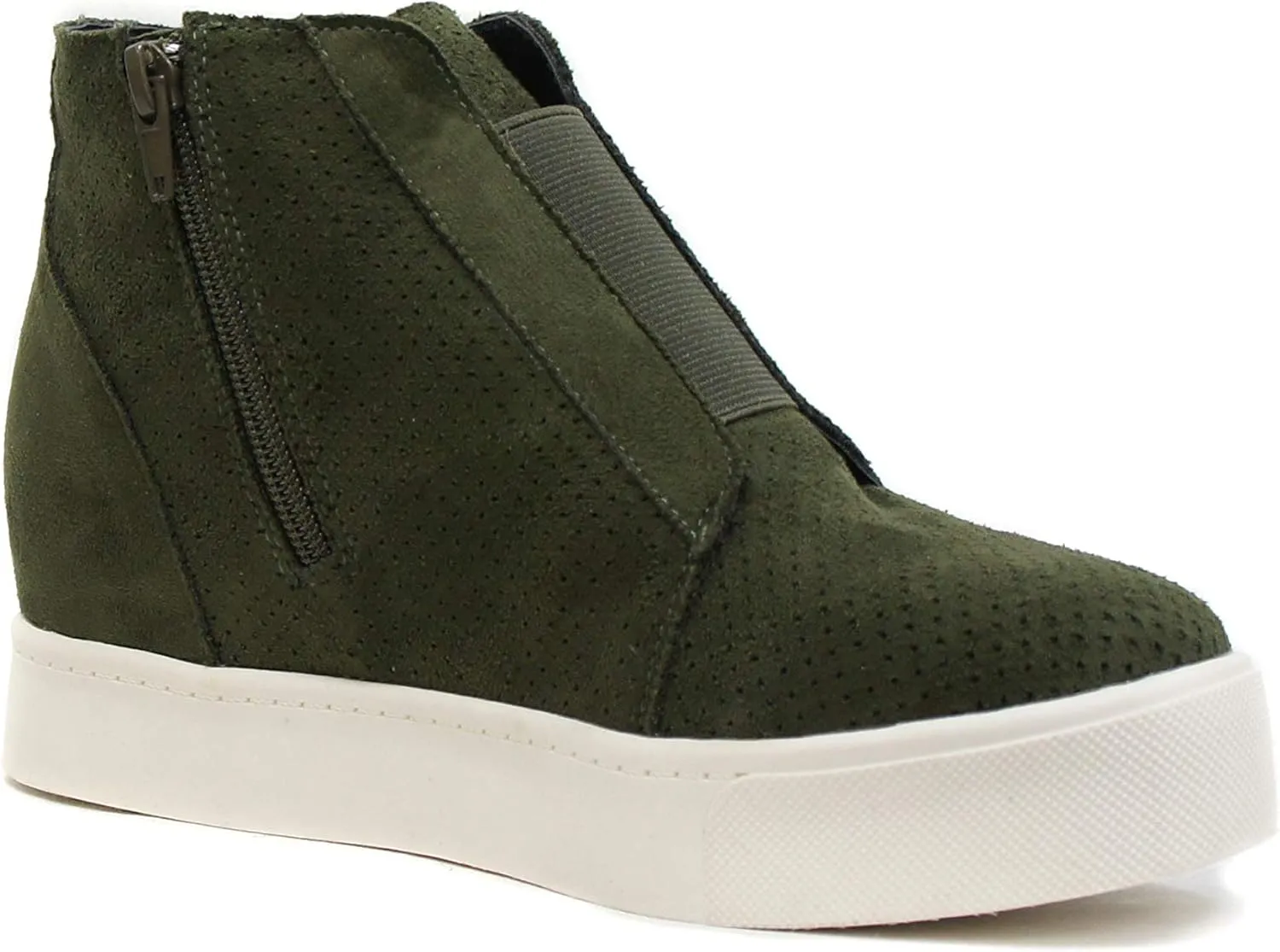 Soda Pointer - Mid Ankle Platform Sneaker w/Hidden Wedge and Side Zipper