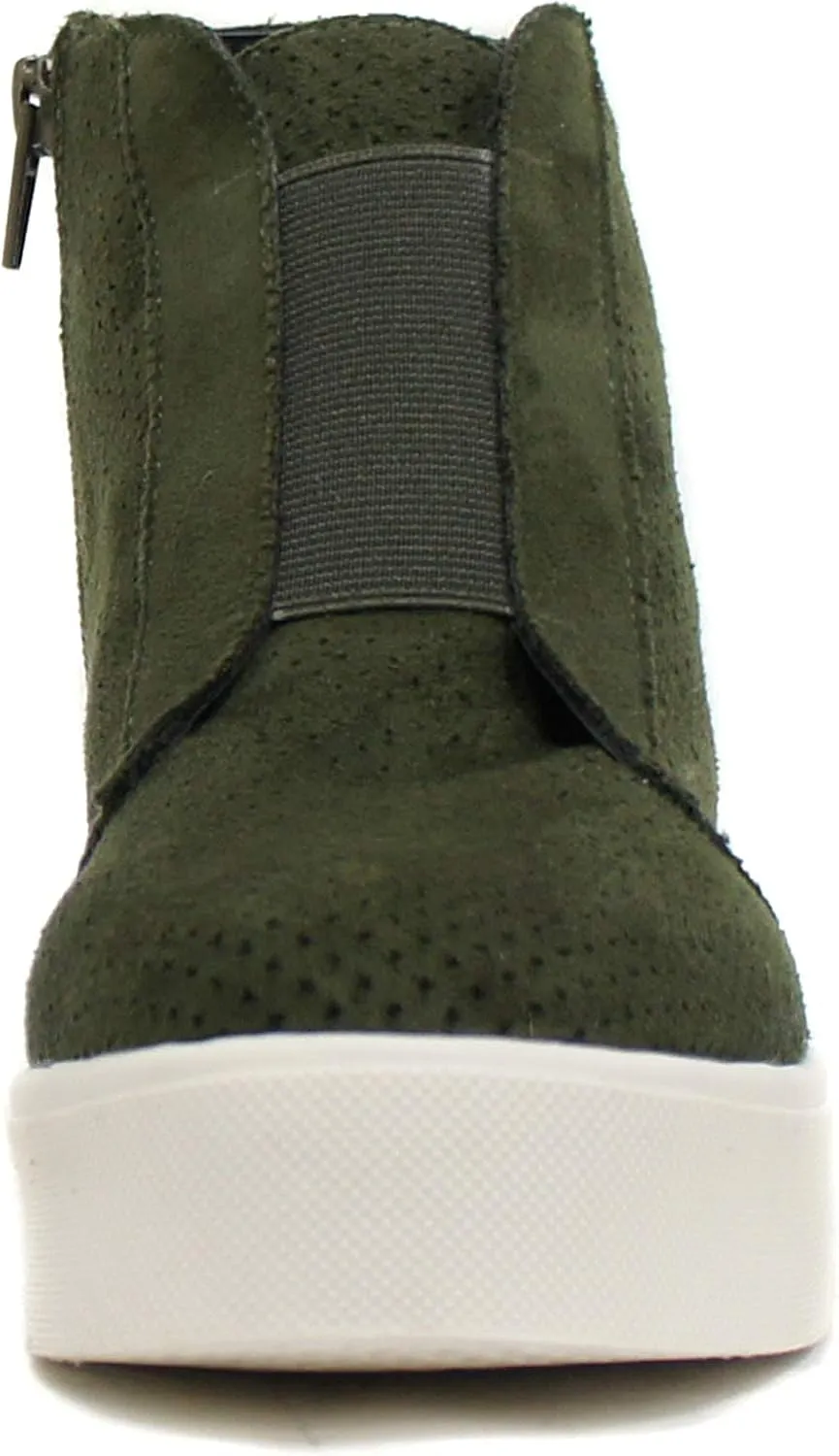 Soda Pointer - Mid Ankle Platform Sneaker w/Hidden Wedge and Side Zipper