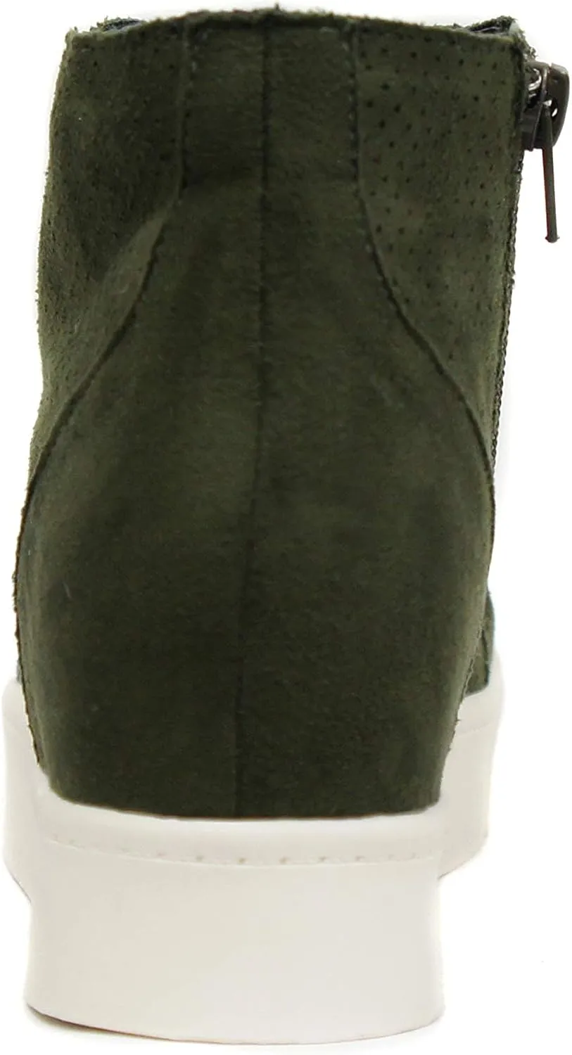 Soda Pointer - Mid Ankle Platform Sneaker w/Hidden Wedge and Side Zipper