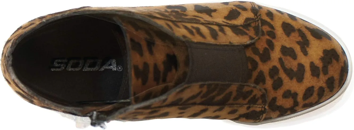 Soda Vesper - Mid Ankle Platform Sneaker w/Hidden Wedge and Side Zipper