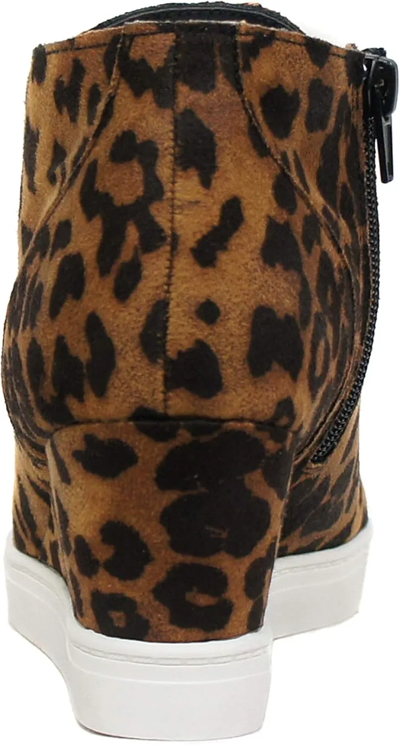 Soda Vesper - Mid Ankle Platform Sneaker w/Hidden Wedge and Side Zipper