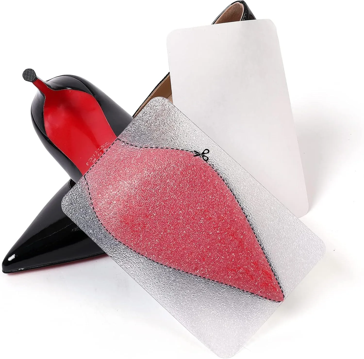 Sole Protector and Red Bottom Covers - Crystal Clear Shoe Protector for Heels - 2 Pairs (6.0"4.0", Clear)