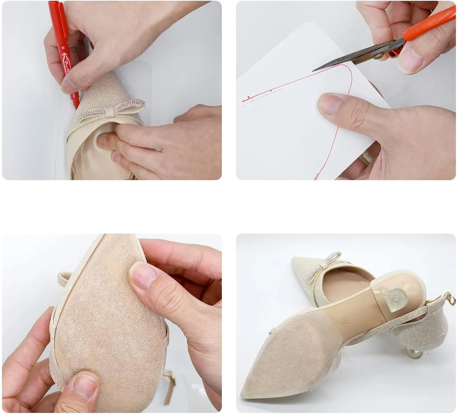 Sole Protector and Red Bottom Covers - Crystal Clear Shoe Protector for Heels - 2 Pairs (6.0"4.0", Clear)