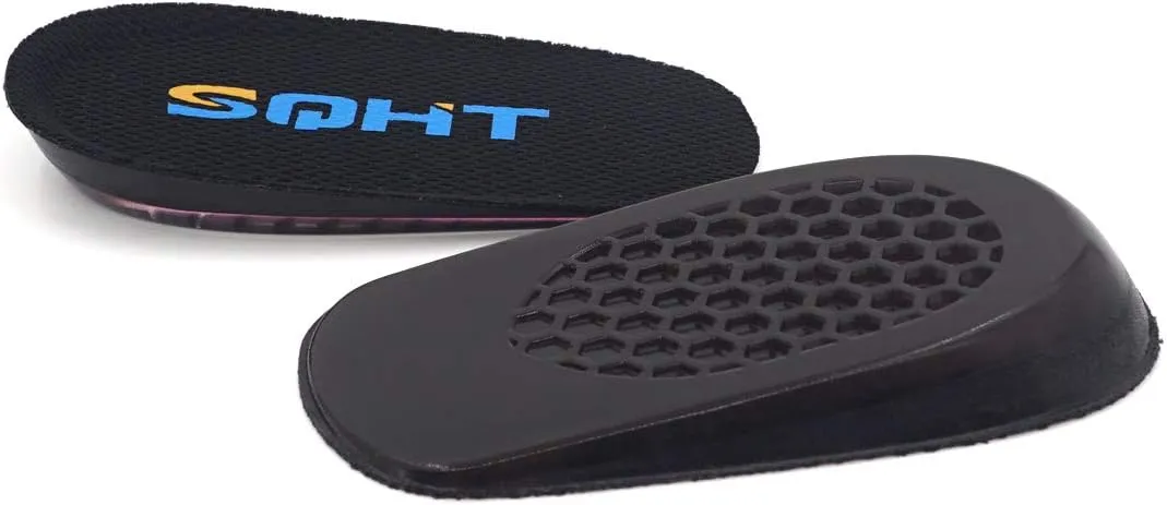 SQHT Height Increase Insoles - Heel Lift Inserts for Leg Length Discrepancies and Achilles Tendonitis, Heel Cups for Men and Women (Small (0.6" Height))