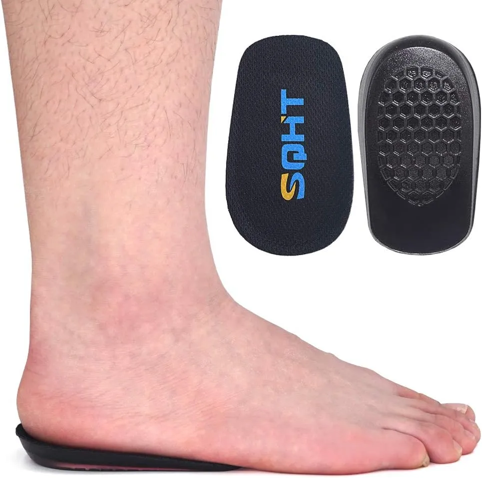 SQHT Height Increase Insoles - Heel Lift Inserts for Leg Length Discrepancies and Achilles Tendonitis, Heel Cups for Men and Women (Small (0.6" Height))