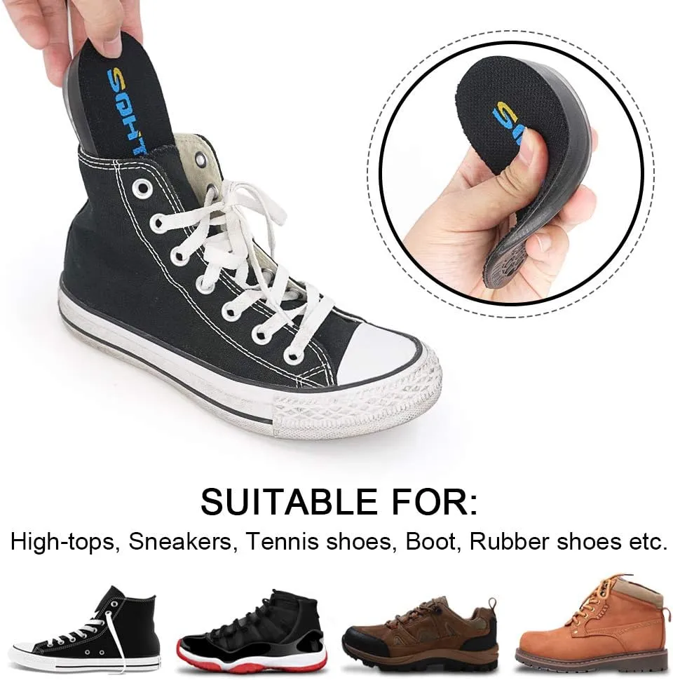 SQHT's Height Increase Insole - Gel Heel Shoe Lift Inserts, Achilles Tendon Cushion for Men and Women (Large (1" Height))
