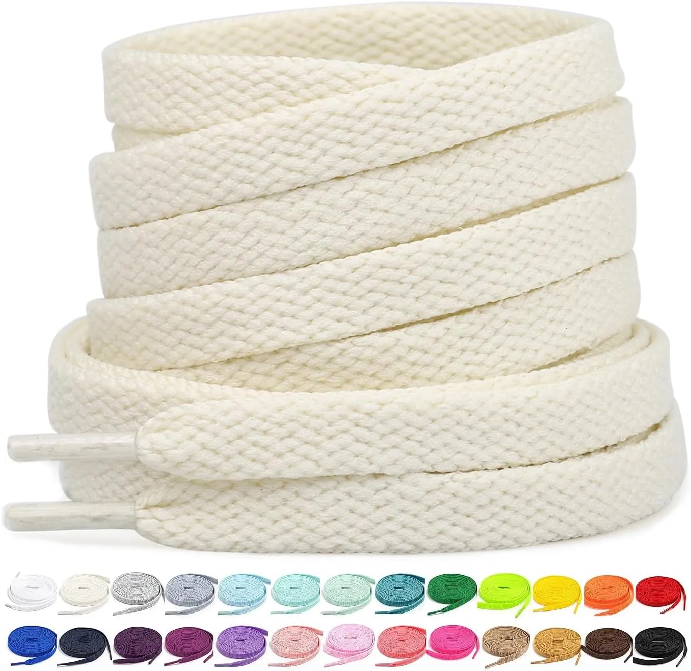 Stepace [2 Pairs Flat Shoe Laces for Sneakers 30"-72" Length 26 Color Shoelaces
