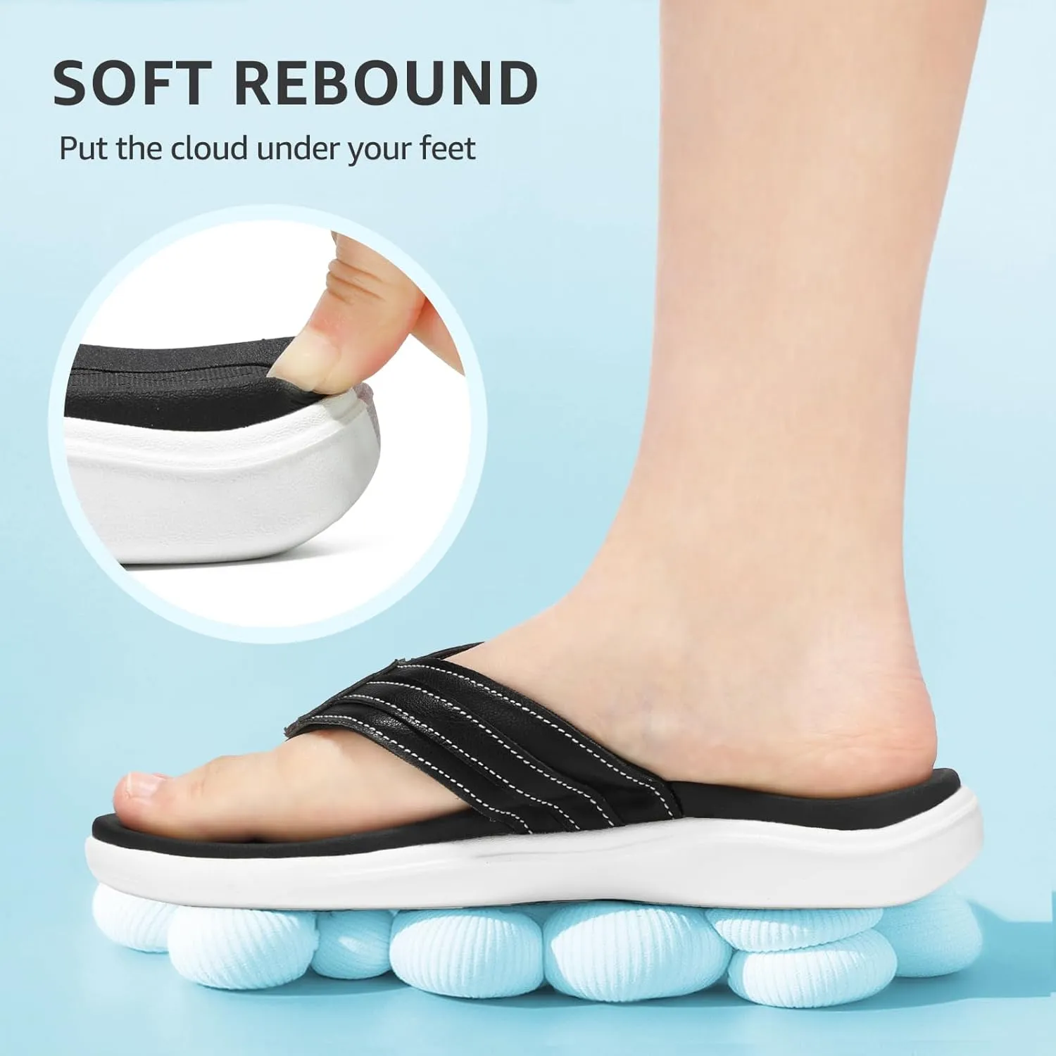 STQ Orthopedic Flip Flops for WomenAdjustable Beach Sandals