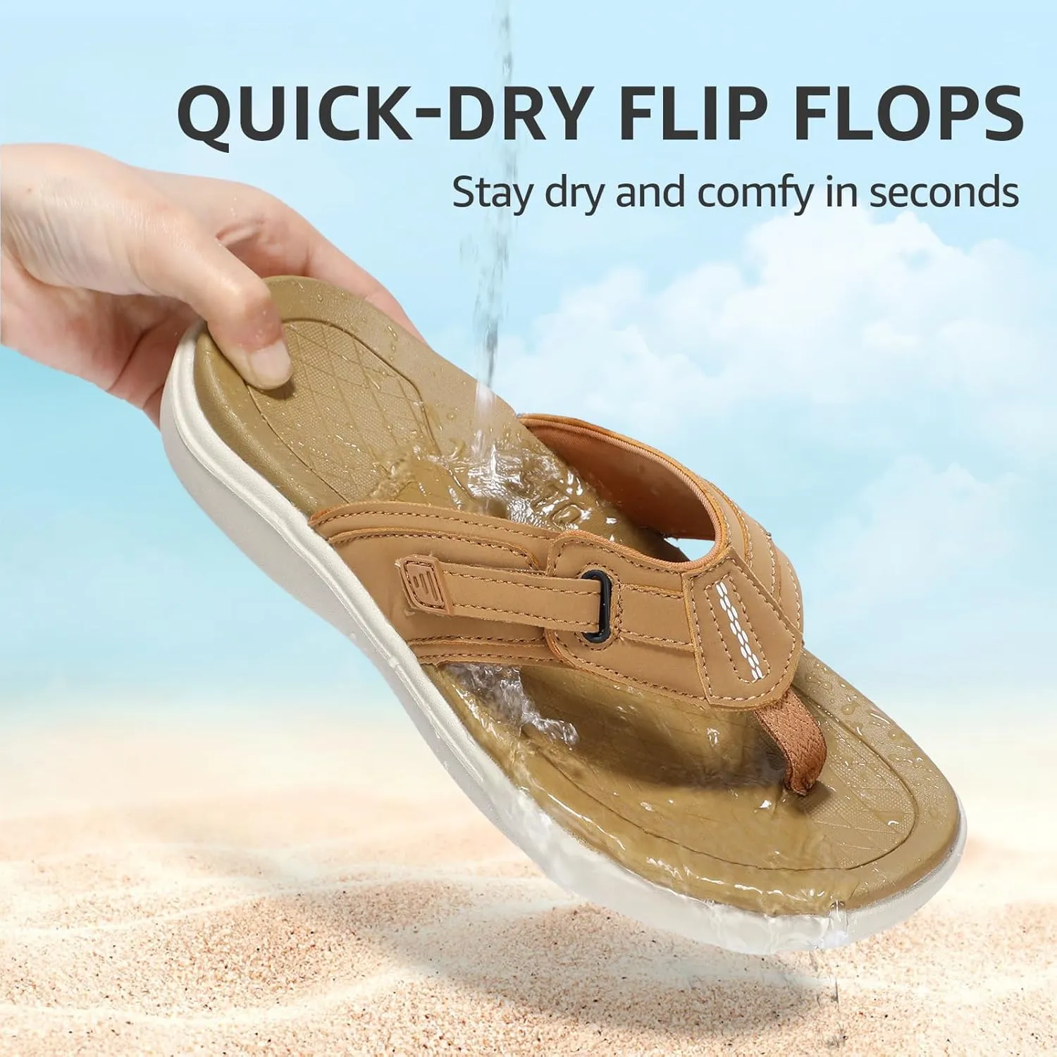 STQ Orthopedic Flip Flops for WomenAdjustable Beach Sandals
