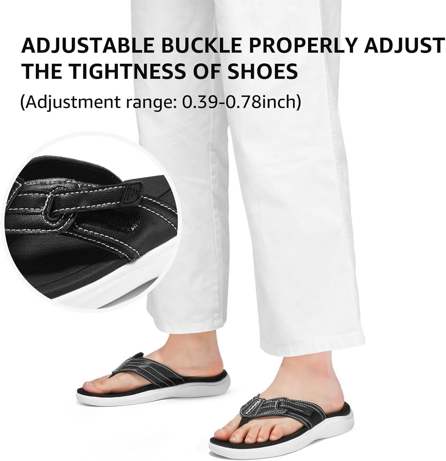 STQ Orthopedic Flip Flops for WomenAdjustable Beach Sandals