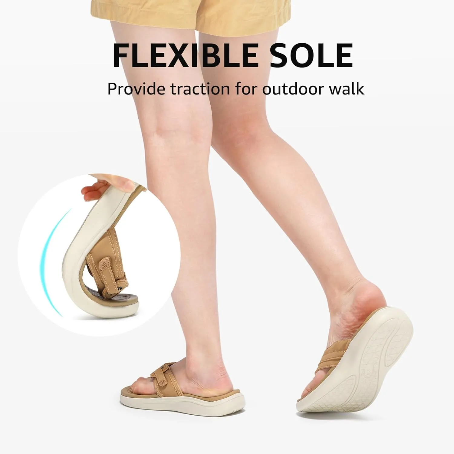 STQ Orthopedic Flip Flops for WomenAdjustable Beach Sandals