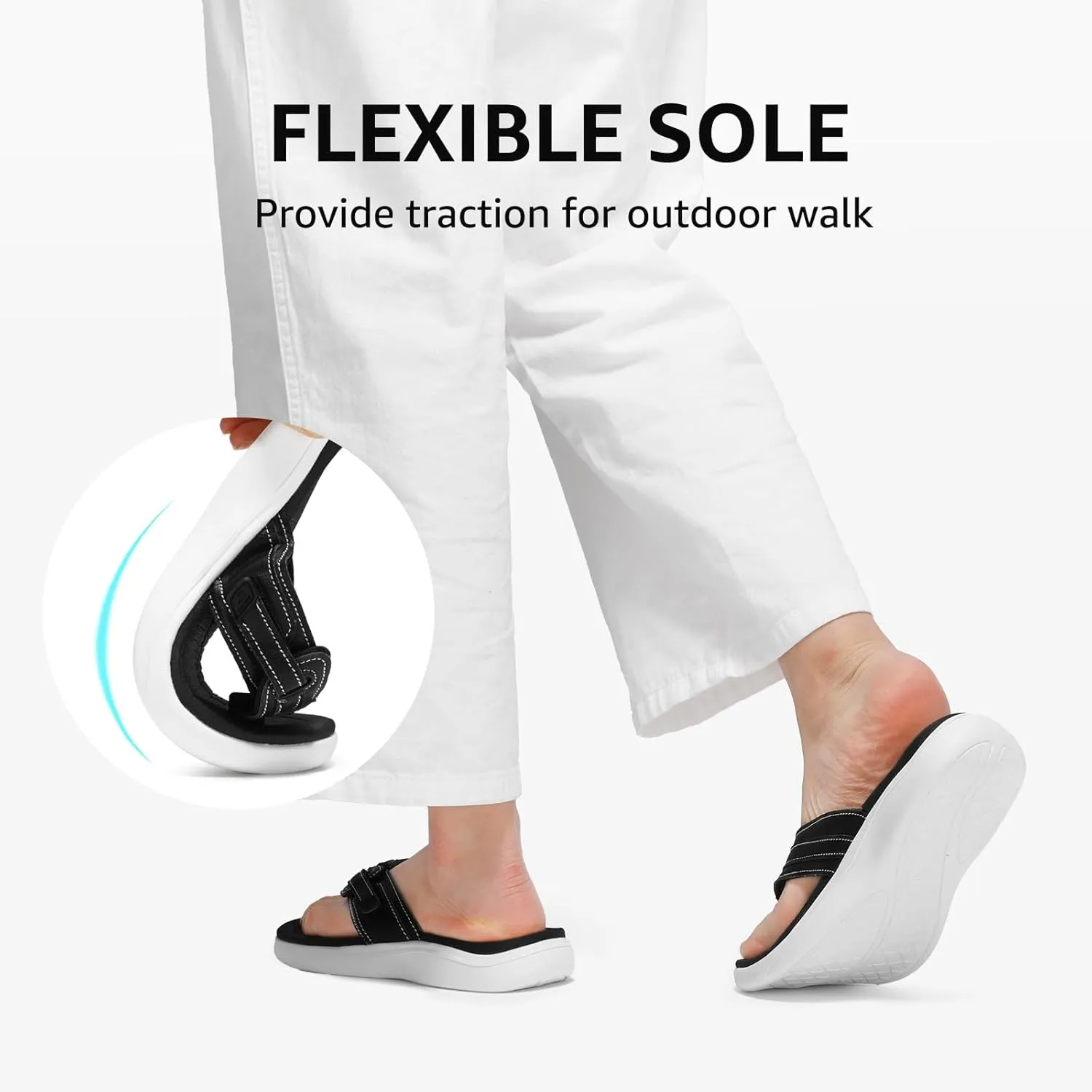 STQ Orthopedic Flip Flops for WomenAdjustable Beach Sandals