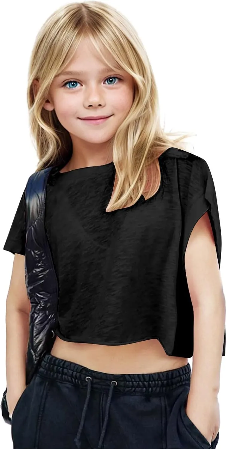Summer Tops for Teens Open Back Backless Short Sleeve Workout Athletic Shirts Casual Running Crop Top Gym Yoga Tees