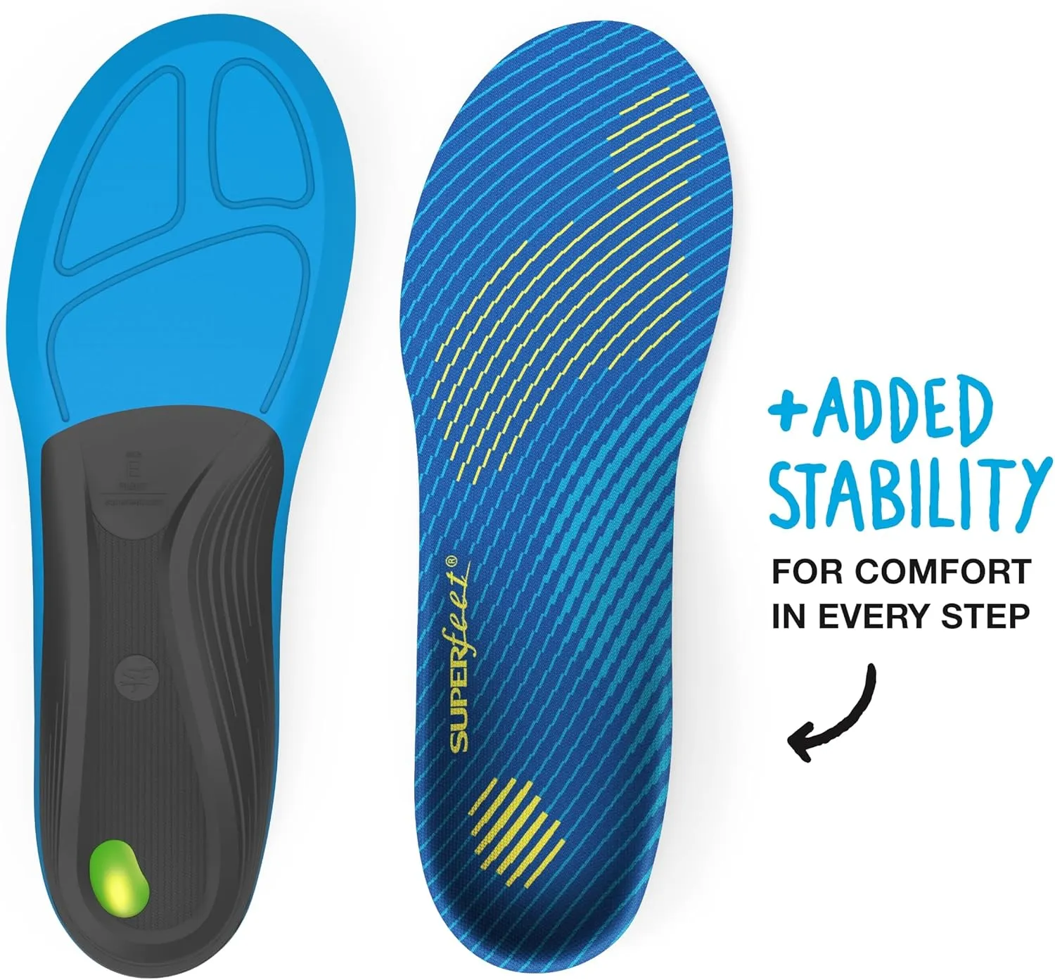 Superfeet Run Support Medium Arch Insoles - Trim-to-Fit Low to Medium Arch Support Inserts for Running Shoes - Professional Grade - 9.5-11 Men / 10.5-12 Women