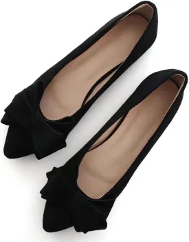 TN TANGNEST Women Fashion Bowknot Flats Comfort Pointed Toe Dress Shoes