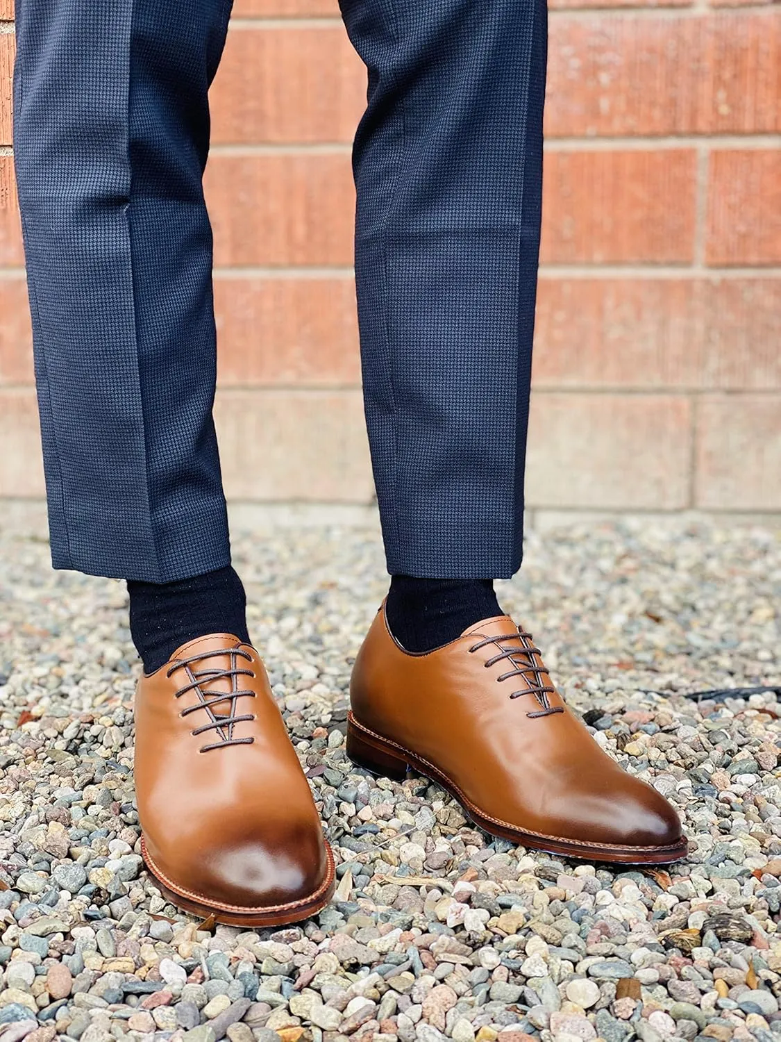 TOTO Men's Invisible Height Increasing Elevator Shoes - Brown Premium Leather Lace-up Formal Oxfords - 2.6 Inches Taller - S3002 - Size 12 D(M) US
