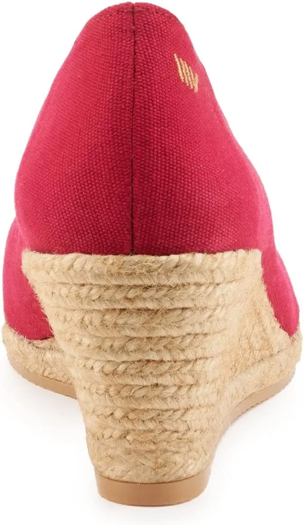 VISCATA Roses Espadrille Canvas Wedges Spain Handmade 2  Heel Woman Wedge Pumps with Organic Cotton Canvas and 100% Natural Jute Midsole for All Occasions: Casual, Work, Party