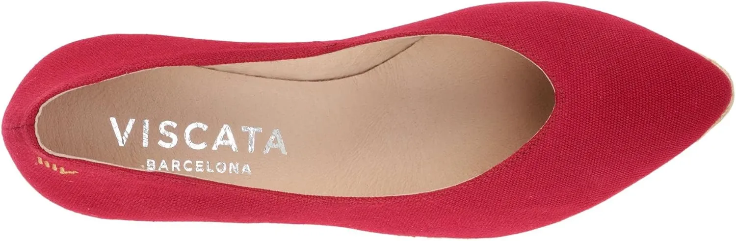 VISCATA Roses Espadrille Canvas Wedges Spain Handmade 2  Heel Woman Wedge Pumps with Organic Cotton Canvas and 100% Natural Jute Midsole for All Occasions: Casual, Work, Party