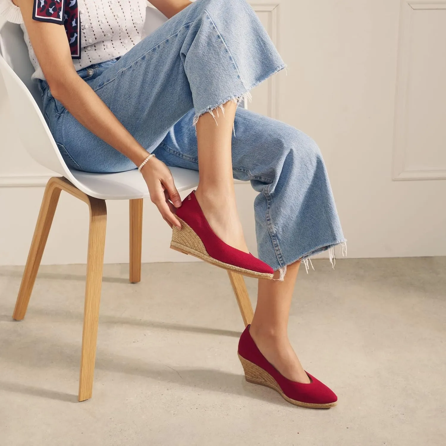 VISCATA Roses Espadrille Canvas Wedges Spain Handmade 2  Heel Woman Wedge Pumps with Organic Cotton Canvas and 100% Natural Jute Midsole for All Occasions: Casual, Work, Party