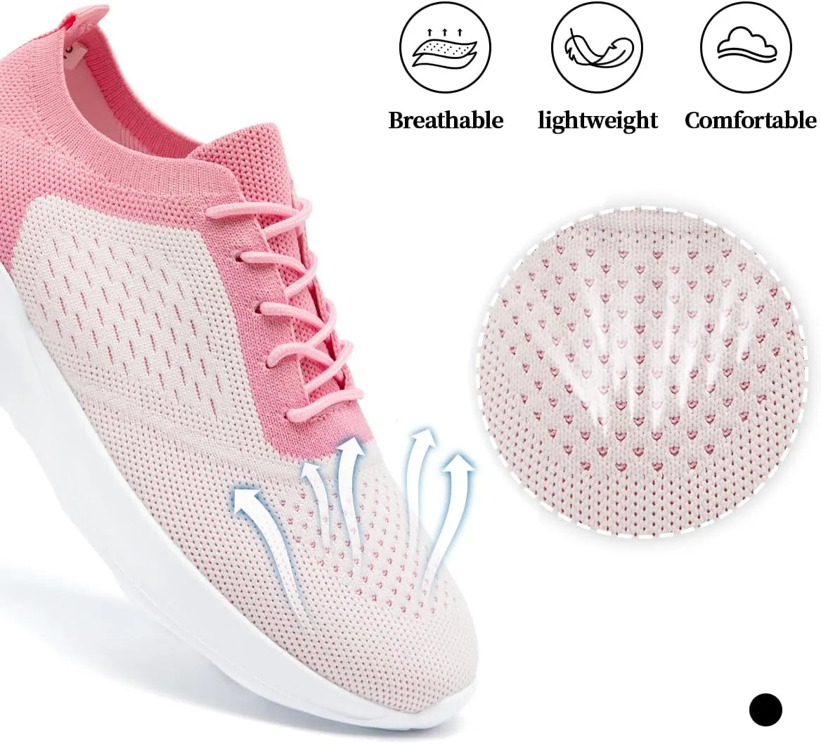 Womens Walking Shoes Tennis Slip On Sneakers Running Sport Workout Gym Shoes Athletic Non Slip Breathable Lightweight Fashion Casual Black US 6 to US 11.5