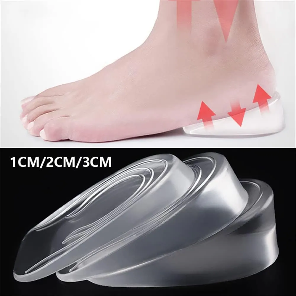 XINIFOOT Height Increase Insole (1 Pair) Gel Heel Cushion Pads Inserts, Invisible Silicone Insole 0.4 inch/0.8 inch/1.2 inch Height Lift Shoes Pads for Men, Women, Unisex-Adults, 1.2 inch
